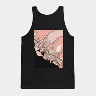 Honolulu Map Pattern in Soft Pink Pastels Tank Top